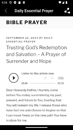 Daily Essential Bible Prayer Screenshot 2