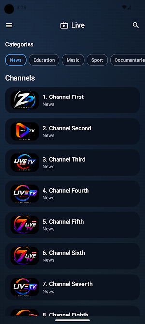 Aura IPTV - TV & VOD Player Screenshot 1