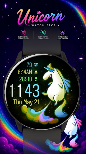 Unicorn Watch Face Screenshot 2