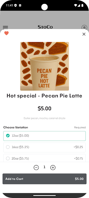 StoCo Provision Mobile Orders Screenshot 1