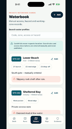 CatchFolio Fishing Field Log Screenshot 2