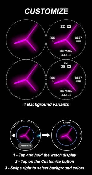 EY11 Pink Glow Watchface Screenshot 3