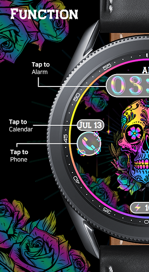 Colorful Skull_Watchface Screenshot 1
