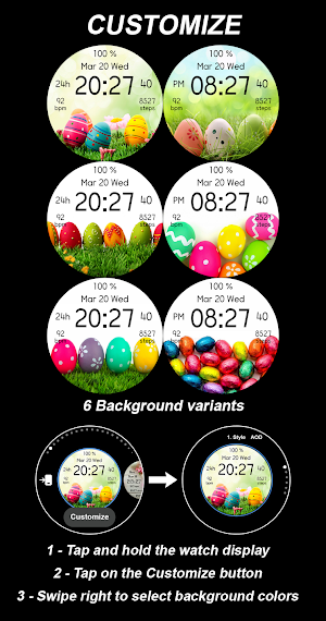 EY46 Easter Eggs Watchface Screenshot 3