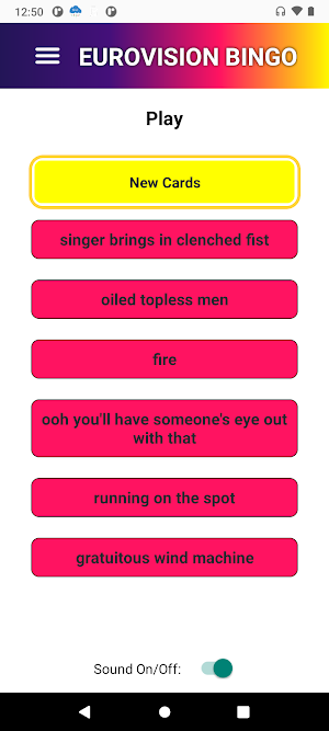 Eurovision Bingo Screenshot 2