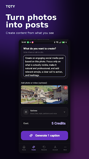 TQTY: Caption Generator Screenshot 2