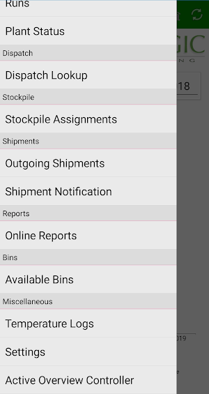 Almond Logic Huller/Sheller Management Screenshot 2