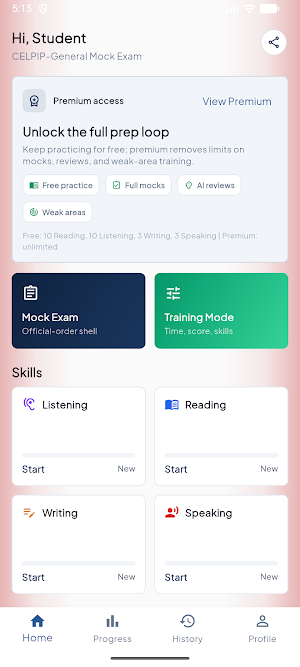 CELPIP 2026 Mock Exam Screenshot 0
