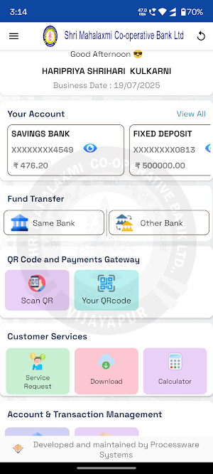 Shri Mahalaxmi Co-op Bank Screenshot 2