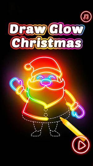 Glow Xmas: Santa Sketch Art Screenshot 0