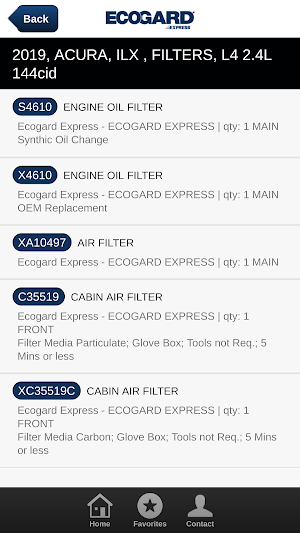 ECOGARD EXPRESS FILTER GUIDE Screenshot 2