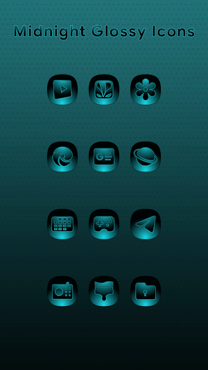 Midnight Glossy Teal Icons Screenshot 2