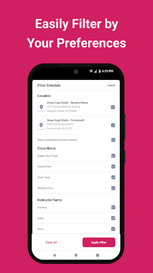 Zenya Yoga Studio App Screenshot 3