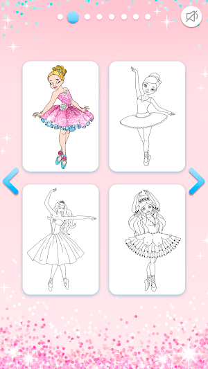 Ballerina Coloring Book Glitter - Girl Games Screenshot 2