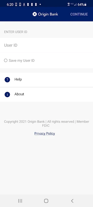 Origin Bank Business Card Screenshot 0