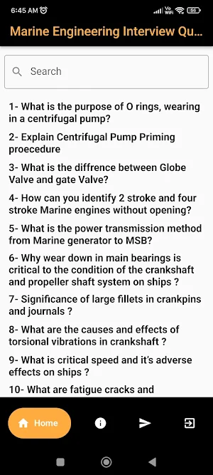 Marine Engineering Interview Screenshot 1