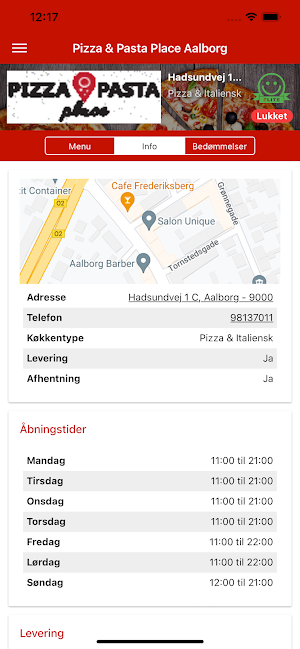 Pizza & Pasta Place Aalborg Screenshot 1