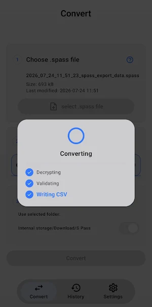 C Pass: Spass to CSV Screenshot 3