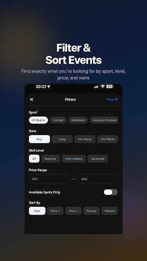 CC Sporting Events Screenshot 3