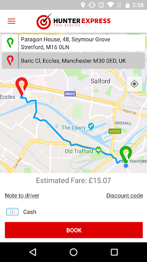 Hunter Express Taxi Service Screenshot 1