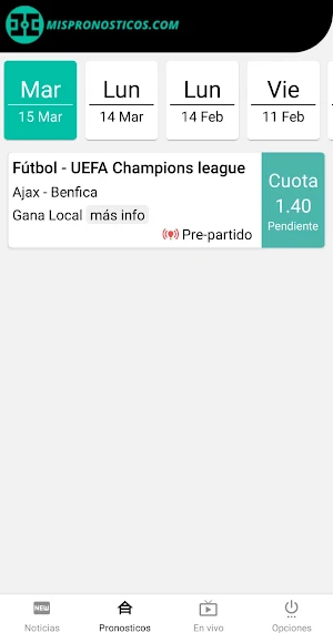 Mis pronosticos Screenshot 2