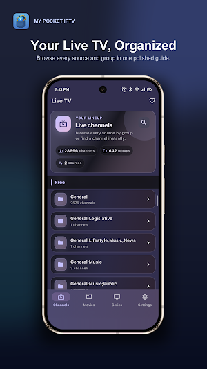 My Pocket IPTV: M3U Player Screenshot 1