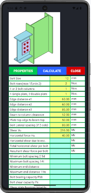 STEEL CONNECTION DESIGN Screenshot 3