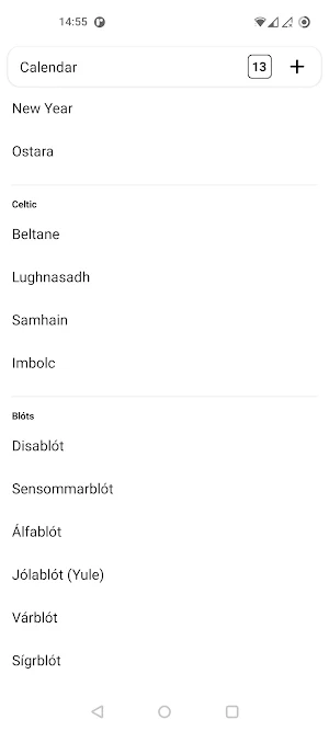 Pagan Calendar - Norse Celtic Screenshot 3