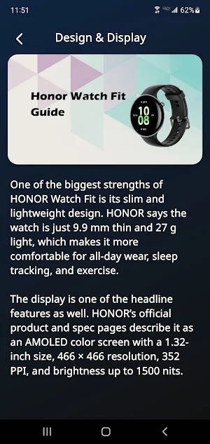 Honor Watch Fit Guide Screenshot 3