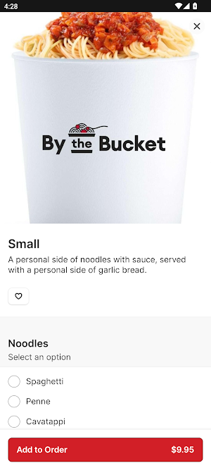 By the Bucket Pasta and Salads Screenshot 2