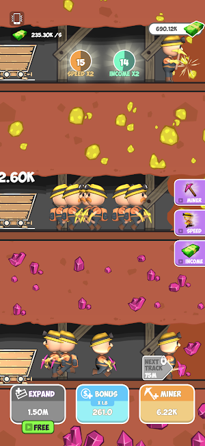 Miner Clickers: Gold & Gem Screenshot 2