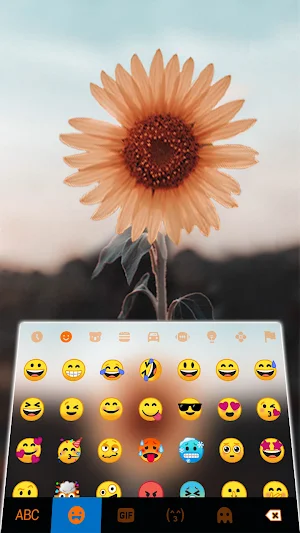 Beautiful Sunflower Keyboard Background Screenshot 2