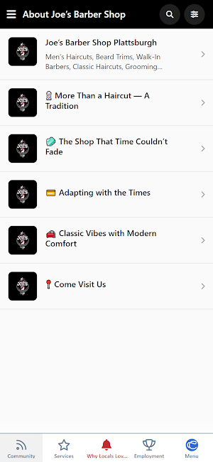 Joe’s Barber Shop Plattsburgh Screenshot 1