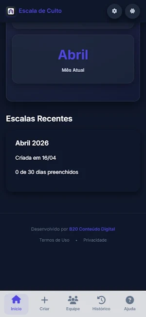 Gerador de Escala de Cultos Screenshot 0