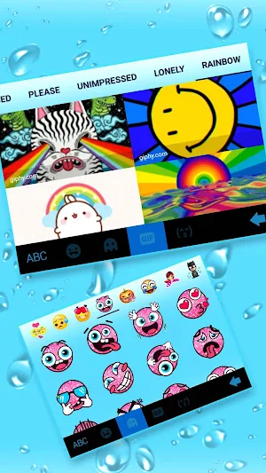 Blue 3d Waterdrops Keyboard Theme Screenshot 3