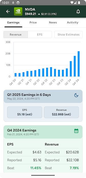 Earnings Hub and Calendar Screenshot 1