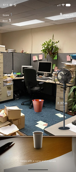 Retro Cup Shoot! - Office Toss Screenshot 1
