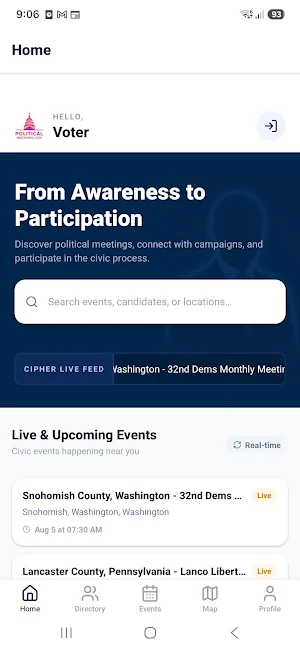 PoliticalMeetings.com Screenshot 0