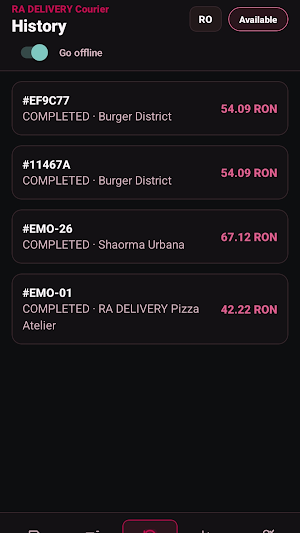 RA Delivery Courier Screenshot 1