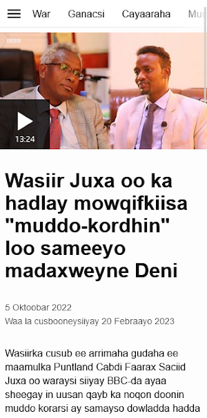 BBC Somalian News - Wararka Screenshot 0