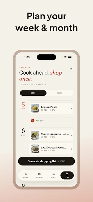 Peelmeal: Recipe & Meal Plan Screenshot 3