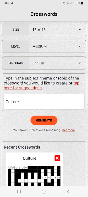 Classic Crossword Puzzle Maker Screenshot 2