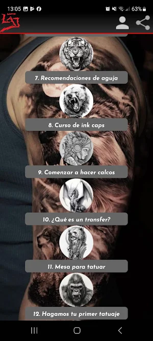 Curso de Tattoo Screenshot 1