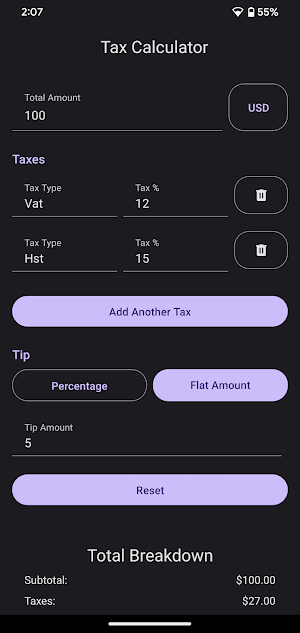 Sales Tax Calculator Screenshot 1