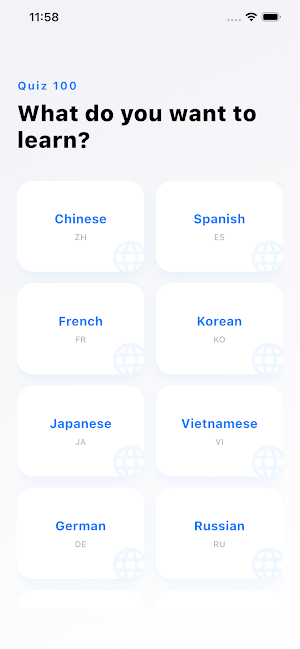 Quiz100: Learn Travel Language Screenshot 0