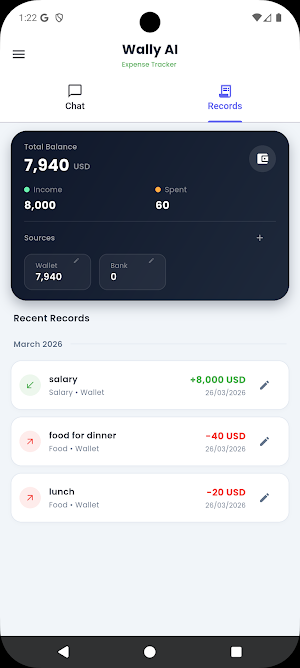 Wally AI: Easy Expense Tracker Screenshot 1