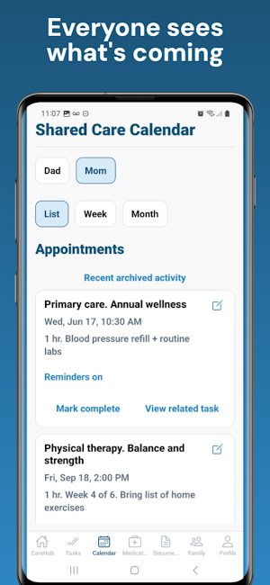 Caregiver: Elderly Parent Help Screenshot 2