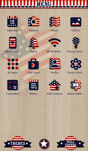 Pretty Wallpaper U.S.A. Flag Star Theme Screenshot 1