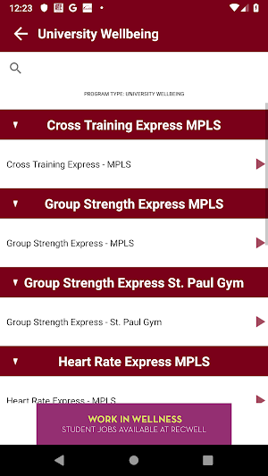 UMN RecWell Screenshot 1