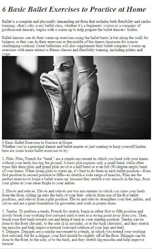 Ballet Dancing Exercises Tips Screenshot 0